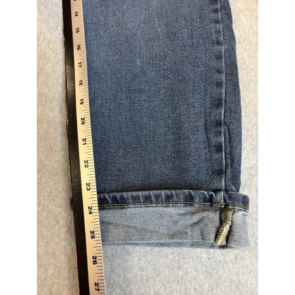 Michael Kors Women's 10 Cropped Blue Jeans Patch Pocket Y2K Straight Leg Grunge